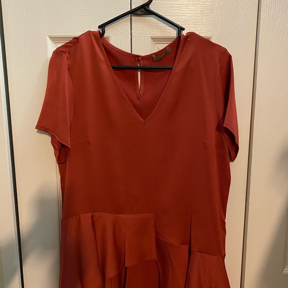 Elegant Rust Red Dress